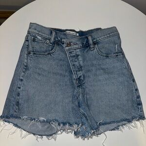 Abercrombie High Rise Dad Short with asymmetrical waist line